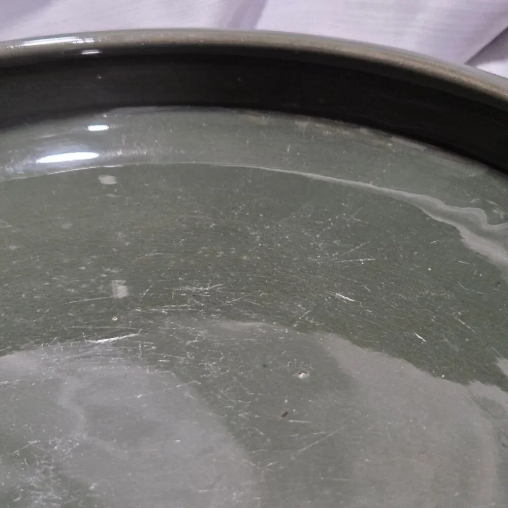 Weller Pottery Green Rosemont Large Shallow Tri-Foot Flower Bowl Plant Dish - Picture 8 of 13